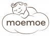 Baby asleep on cloud - Moemoe logo